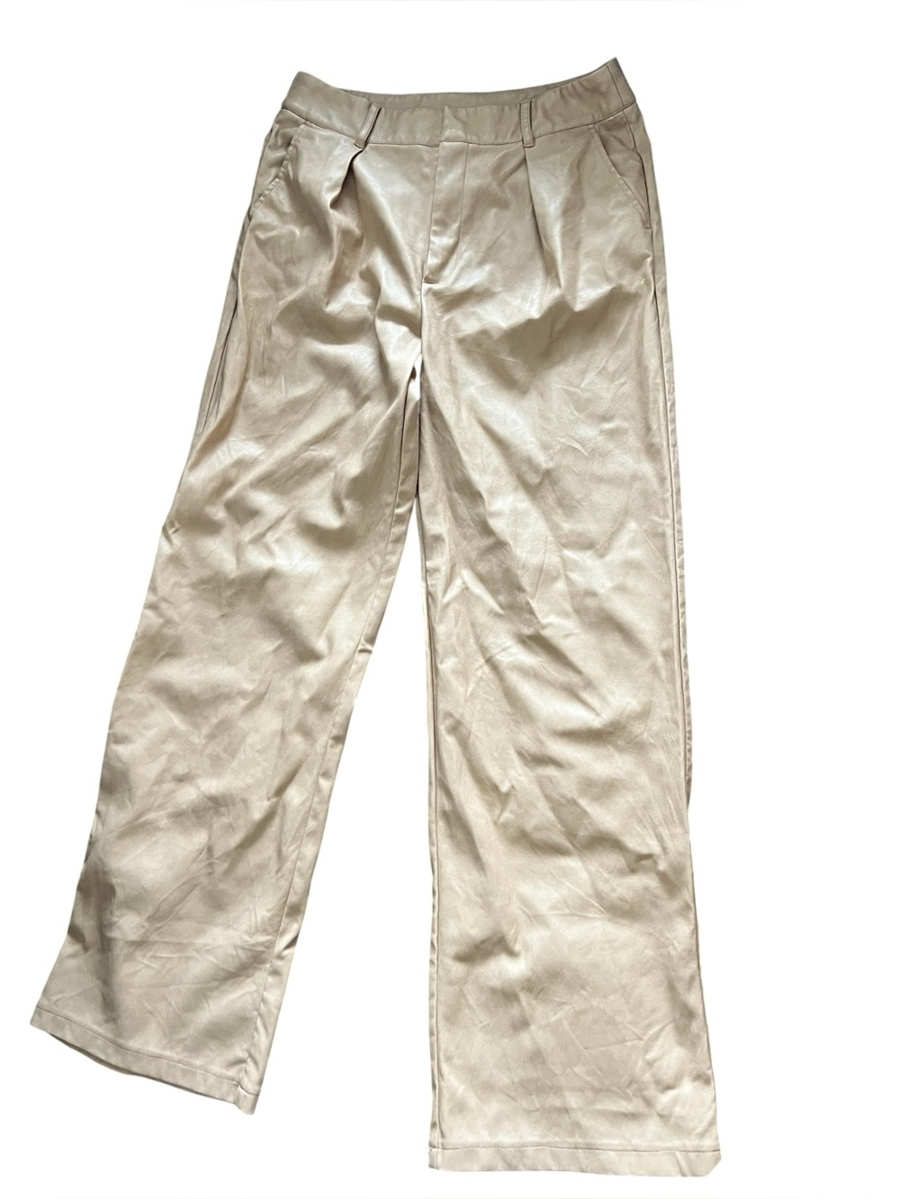 AVEC LES FILLES Wide Leg Faux Leather Trousers